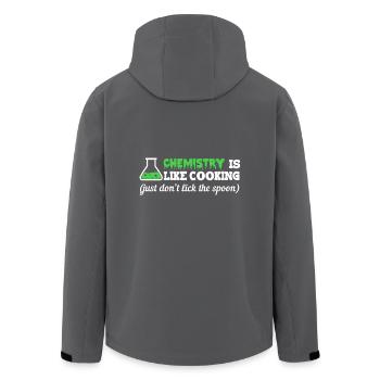 Chemie ist wie kochen lustige Sprüche - Recycelte Männer Softshell-Jacke von Stanley/Stella - Anthrazit - Hinten - AI Model Male 185 light (185cm)