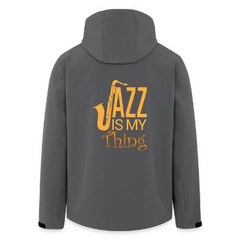 Jazz - My Passion - Recycelte Männer Softshell-Jacke von Stanley/Stella - Anthrazit - Hinten - AI Model Male 185 light (185cm)