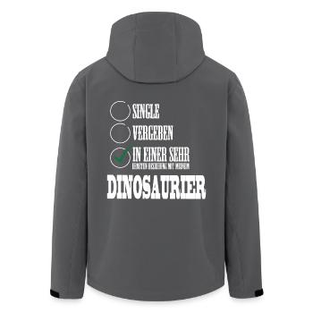 In einer Beziehung mit meinem Dino - Recycelte Männer Softshell-Jacke von Stanley/Stella - Anthrazit - Hinten - AI Model Male 185 light (185cm)