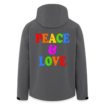 Peace and love - Recycelte Männer Softshell-Jacke von Stanley/Stella - Anthrazit - Hinten - AI Model Male 185 light (185cm)