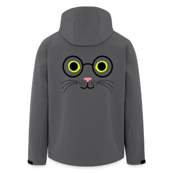 Katze Brille - Recycelte Männer Softshell-Jacke von Stanley/Stella - Anthrazit - Hinten - AI Model Male 185 light (185cm)