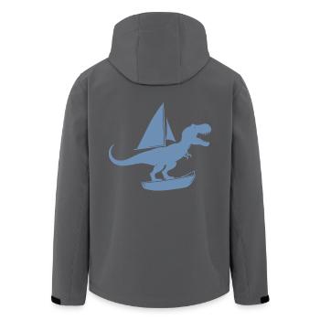 Minimalistische Jolle mit T-Rex Sommer - Recycelte Männer Softshell-Jacke von Stanley/Stella - Anthrazit - Hinten - AI Model Male 185 light (185cm)