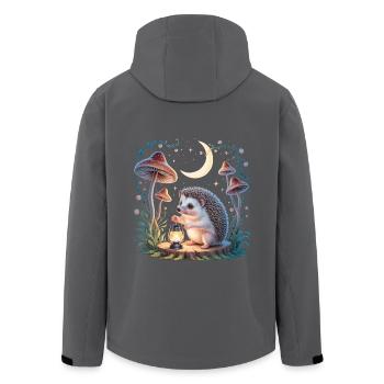 Niedlicher Igel Cottagecore - Recycelte Männer Softshell-Jacke von Stanley/Stella - Anthrazit - Hinten - AI Model Male 185 light (185cm)