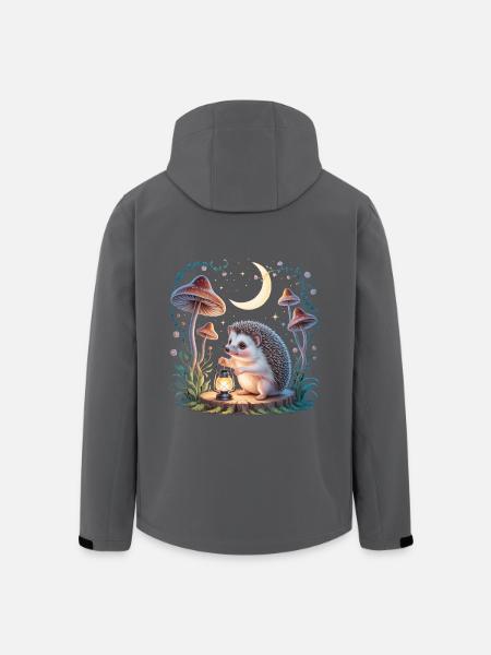 Niedlicher Igel Cottagecore - Recycelte Männer Softshell-Jacke von Stanley/Stella - Anthrazit