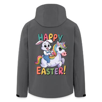 Ostern Einhorn Osterhase Happy Easter Osterfest - Recycelte Männer Softshell-Jacke von Stanley/Stella - Anthrazit - Hinten - AI Model Male 185 light (185cm)