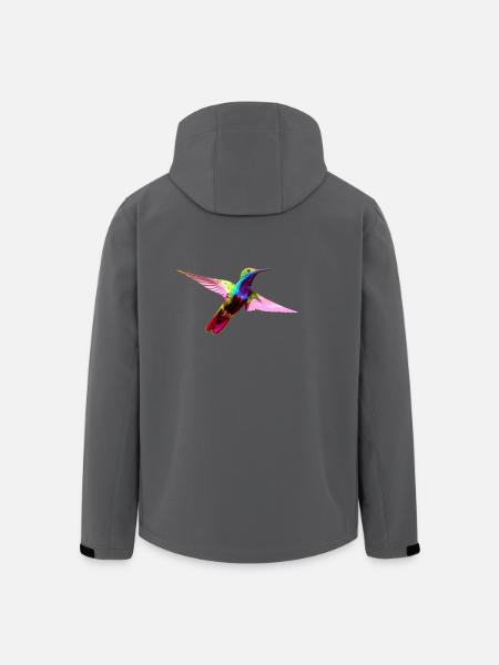 Bunter Kolibri - Recycelte Männer Softshell-Jacke von Stanley/Stella - Anthrazit