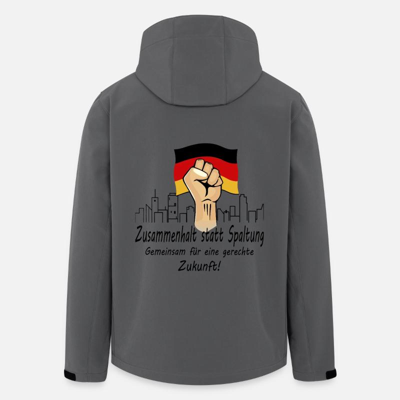 Zusammenhalt statt Spaltung - Recycelte Männer Softshell-Jacke von Stanley/Stella - Anthrazit