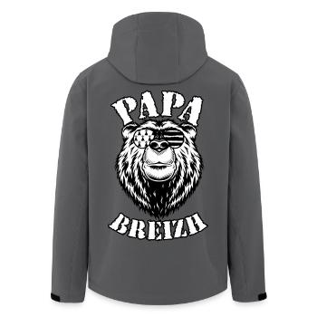 Papa Breizh - Recycelte Männer Softshell-Jacke von Stanley/Stella - Anthrazit - Hinten - AI Model Male 185 light (185cm)