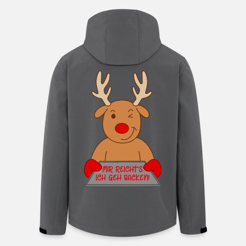 Rentier Weihnachten Mir reicht's Ich geh backen - Recycelte Männer Softshell-Jacke von Stanley/Stella - Anthrazit
