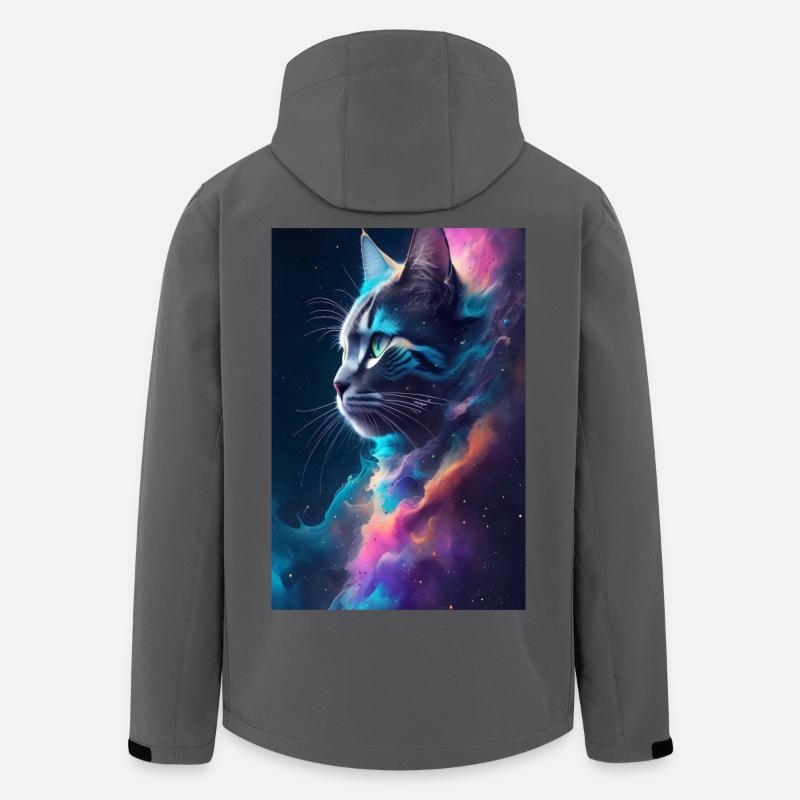 Katzen Gesicht - Recycelte Männer Softshell-Jacke von Stanley/Stella - Anthrazit