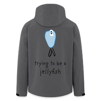trying to be a jellyfish funny animals - Men’s Recycled Softshell Jacket by Stanley/Stella - anthracite - Back - AI Model Male 185 light (185cm)
