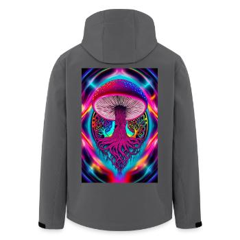 Psychedelic Mushroom - Men’s Recycled Softshell Jacket by Stanley/Stella - anthracite - Back - AI Model Male 185 light (185cm)