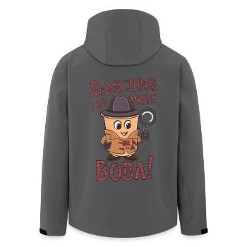 Searching for More Boba! - Men’s Recycled Softshell Jacket by Stanley/Stella - anthracite - Back - AI Model Male 185 light (185cm)