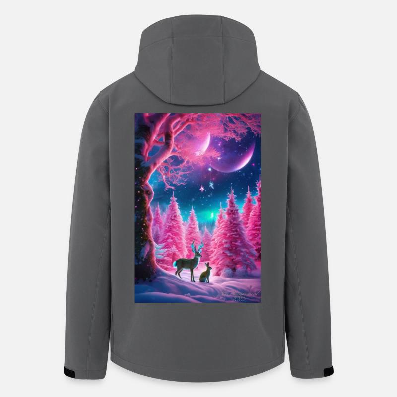 Neon-Winterhirsch-Traum - Recycelte Männer Softshell-Jacke von Stanley/Stella - Anthrazit