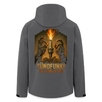 ZÜNDFUNKE – The Evolution - Men’s Recycled Softshell Jacket by Stanley/Stella - anthracite - Back - AI Model Male 185 light (185cm)