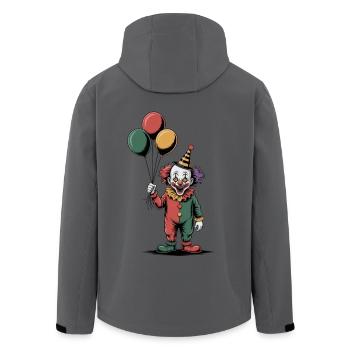 Gruseliger Clown mit Ballons - Recycelte Männer Softshell-Jacke von Stanley/Stella - Anthrazit - Hinten - AI Model Male 185 light (185cm)