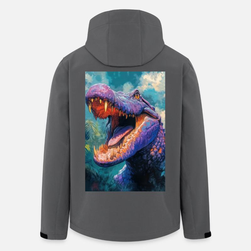Illustration eines Krokodils - Recycelte Männer Softshell-Jacke von Stanley/Stella - Anthrazit