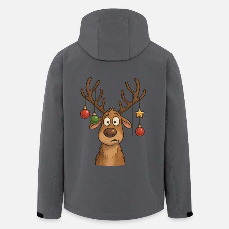 Lustiges Rentier mit Kugeln - Recycelte Männer Softshell-Jacke von Stanley/Stella - Anthrazit
