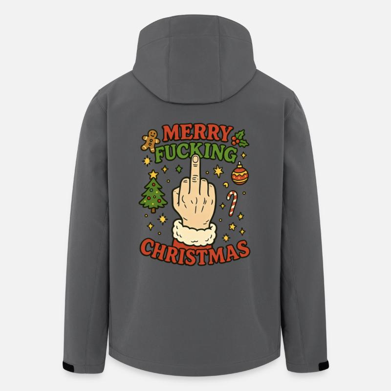 Frohe verdammte Weihnachten Mittelfinger - Recycelte Männer Softshell-Jacke von Stanley/Stella - Anthrazit