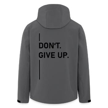 Ne pas. Abandonner. –Déclaration - Veste softshell homme en polyester recyclé Stanley/Stella - charbon - Dos - AI Model Male 185 light (185cm)