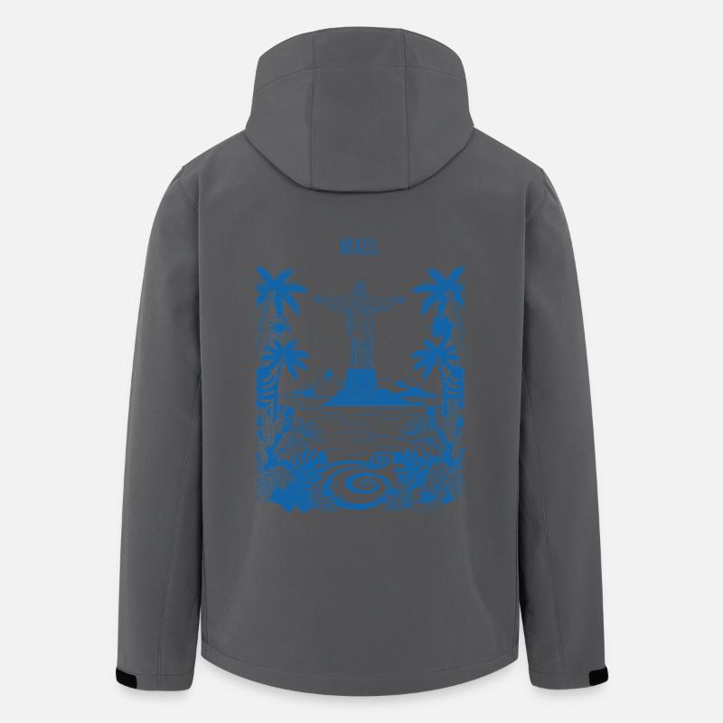Christus Rio Tropeninsel Blau - Recycelte Männer Softshell-Jacke von Stanley/Stella - Anthrazit