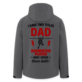Cadeau de badminton pour les papas sportifs - Veste softshell homme en polyester recyclé Stanley/Stella - charbon - Dos - AI Model Male 185 light (185cm)