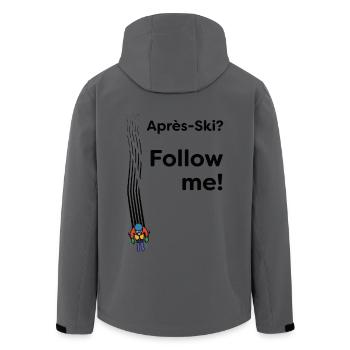Après Ski? Follow Me! Skier Sayings Slope - Men’s Recycled Softshell Jacket by Stanley/Stella - anthracite - Back - AI Model Male 185 light (185cm)