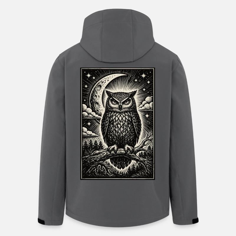 Mystische Eule - Recycelte Männer Softshell-Jacke von Stanley/Stella - Anthrazit