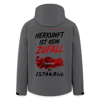Herkunft ist kein Zufall - 34 Istanbul - Recycelte Männer Softshell-Jacke von Stanley/Stella - Anthrazit - Hinten - AI Model Male 185 light (185cm)
