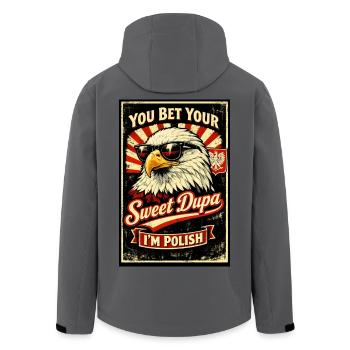 Retro Poland Eagle: You Bet Your Sweet Dupa! - Men’s Recycled Softshell Jacket by Stanley/Stella - anthracite - Back - AI Model Male 185 light (185cm)