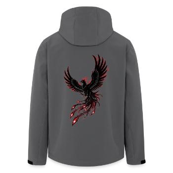 Phénix Renaissance Black Red – Japanisches Tattoo - Recycelte Männer Softshell-Jacke von Stanley/Stella - Anthrazit - Hinten - AI Model Male 185 light (185cm)