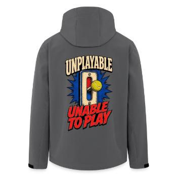 Unplayable – Unable to Play  - Recycelte Männer Softshell-Jacke von Stanley/Stella - Anthrazit - Hinten - AI Model Male 185 light (185cm)