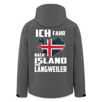 Ich fahr nach Island - Recycelte Männer Softshell-Jacke von Stanley/Stella - Anthrazit - Hinten - AI Model Male 185 light (185cm)