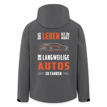 Keine langweiligen Autos - Recycelte Männer Softshell-Jacke von Stanley/Stella - Anthrazit - Hinten - AI Model Male 185 light (185cm)