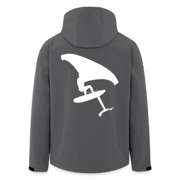 Dynamischer Wingsurfer auf dem Wasser - Recycelte Männer Softshell-Jacke von Stanley/Stella - Anthrazit - Hinten - AI Model Male 185 light (185cm)