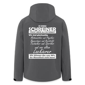 Schreiner - Recycelte Männer Softshell-Jacke von Stanley/Stella - Anthrazit - Hinten - AI Model Male 185 light (185cm)