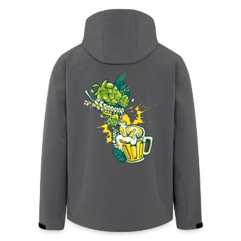 Hopfen Malz Craft Bier Krug Alkohol Hobbybrauer - Recycelte Männer Softshell-Jacke von Stanley/Stella - Anthrazit - Hinten - AI Model Male 185 light (185cm)