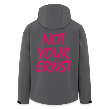 Not your ernst - Recycelte Männer Softshell-Jacke von Stanley/Stella - Anthrazit - Hinten - AI Model Male 185 light (185cm)
