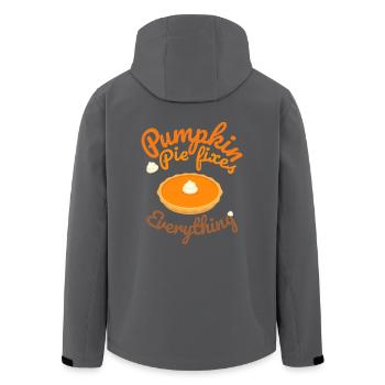 Pumpkin Pie Fixes Everything - Kürbis Halloween - Recycelte Männer Softshell-Jacke von Stanley/Stella - Anthrazit - Hinten - AI Model Male 185 light (185cm)