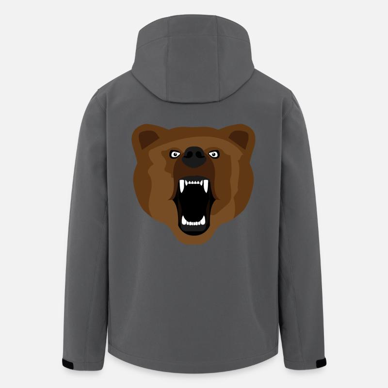 Bär / Bear / Медвед / agressiv - Recycelte Männer Softshell-Jacke von Stanley/Stella - Anthrazit