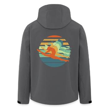Retro Gymnastik Mädchen - cooles Geschenk für Mädchen Turnerin - Recycelte Männer Softshell-Jacke von Stanley/Stella - Anthrazit - Hinten - AI Model Male 185 light (185cm)