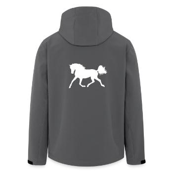 Silhouette de cheval blanc - Veste softshell homme en polyester recyclé Stanley/Stella - charbon - Dos - AI Model Male 185 light (185cm)