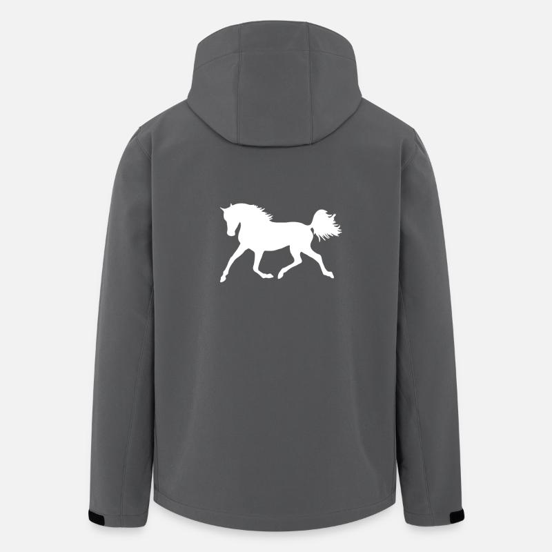 Silhouette de cheval blanc - Veste softshell homme en polyester recyclé Stanley/Stella - charbon