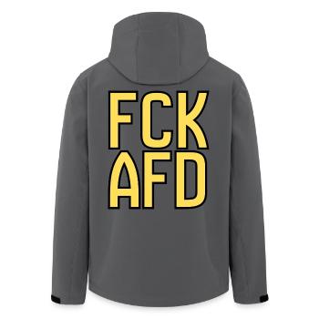 Protestation contre la droite sur une faute de frappe - Veste softshell homme en polyester recyclé Stanley/Stella - charbon - Dos - AI Model Male 185 light (185cm)