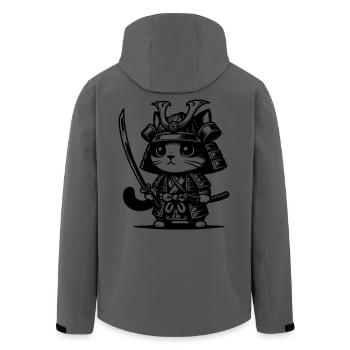 Samurai Cat – Original Gift - Men’s Recycled Softshell Jacket by Stanley/Stella - anthracite - Back - AI Model Male 185 light (185cm)