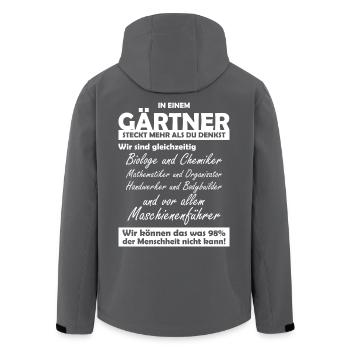 Gärtner - Recycelte Männer Softshell-Jacke von Stanley/Stella - Anthrazit - Hinten - AI Model Male 185 light (185cm)