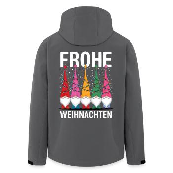 Gnom Frohe Weihnachten Gnome lustig Wichtel süß - Recycelte Männer Softshell-Jacke von Stanley/Stella - Anthrazit - Hinten - AI Model Male 185 light (185cm)