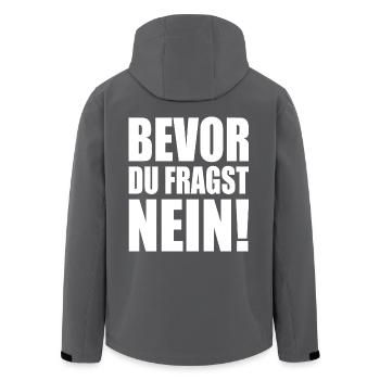 Bevor du fragst nein - Recycelte Männer Softshell-Jacke von Stanley/Stella - Anthrazit - Hinten - AI Model Male 185 light (185cm)