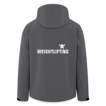 Weightlifting - Recycelte Männer Softshell-Jacke von Stanley/Stella - Anthrazit - Hinten - AI Model Male 185 light (185cm)
