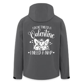 Welsh Corgi Valentinstag Hunde Hund Wilsigns - Recycelte Männer Softshell-Jacke von Stanley/Stella - Anthrazit - Hinten - AI Model Male 185 light (185cm)